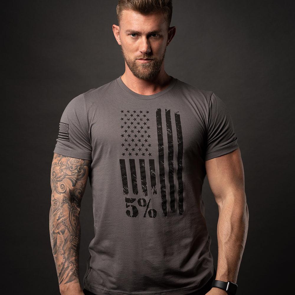 American Flag Graphic, Gray T-Shirt - Image 3