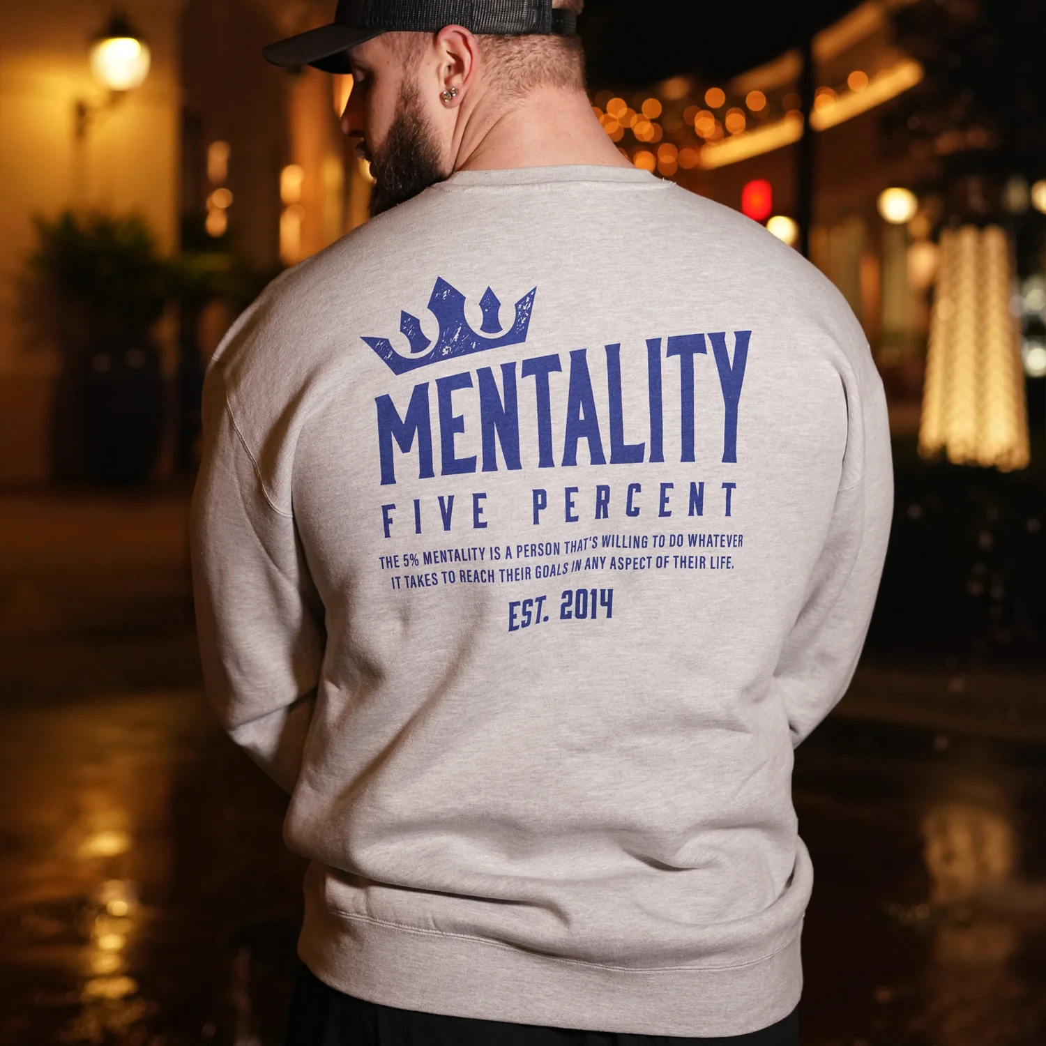 Mentality Five Percent, Heather Gray Sweatshirt - Image 4